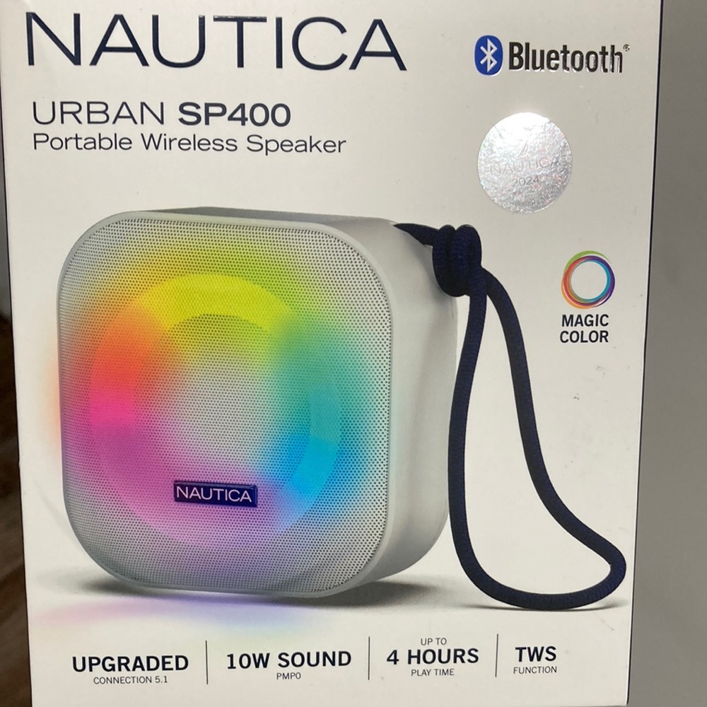 Nautica Speaker with Multicolor LED and Black Strap